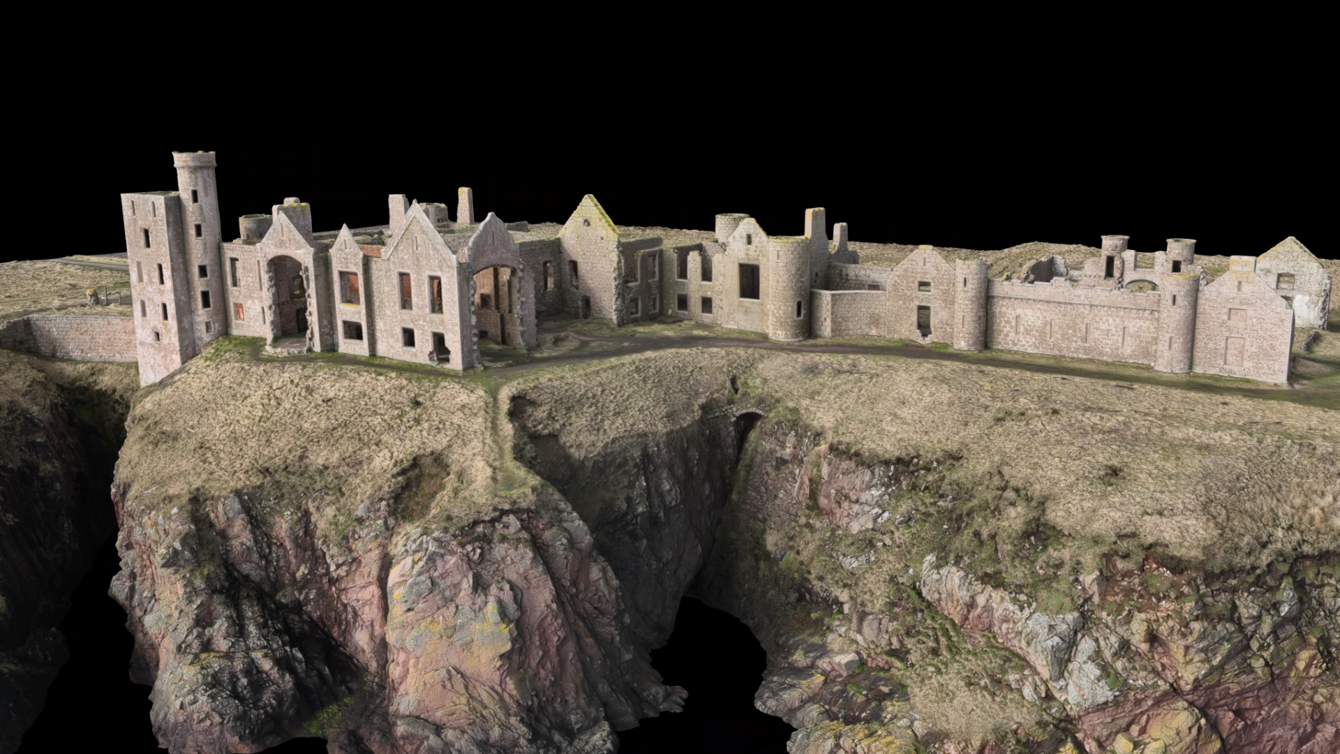 Slains Castle and 3d Model
