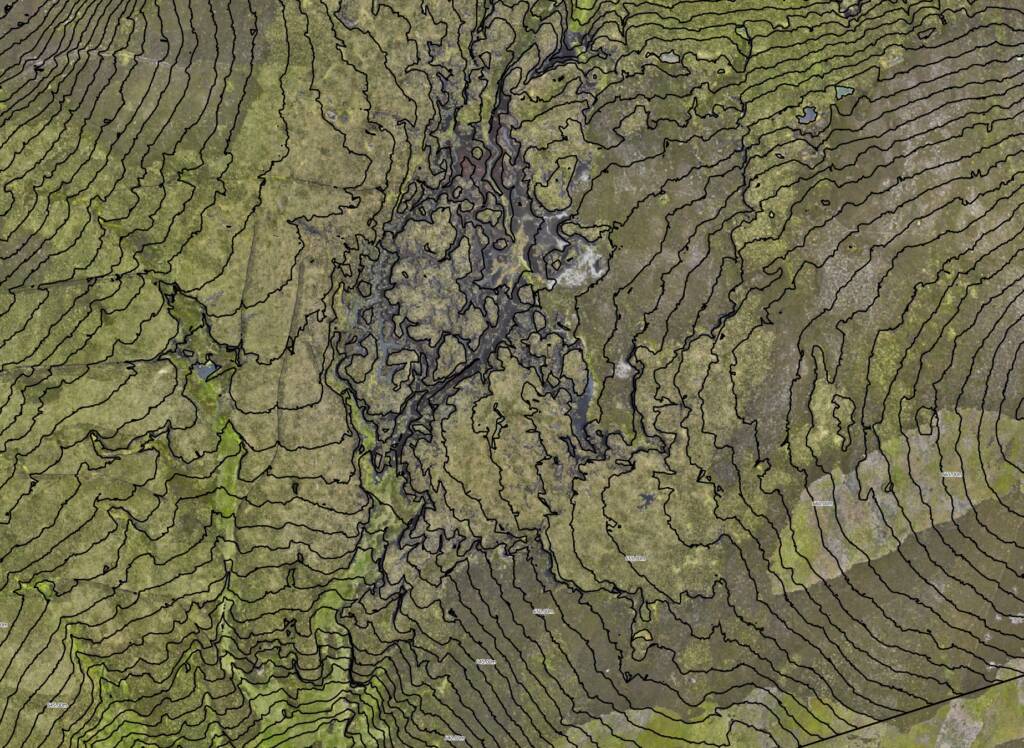 Orthomosaic map with contour lines, Aerial Mapping project