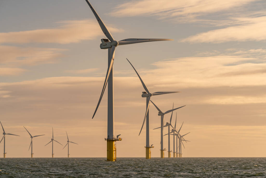 Sunrise on the Humber Gateway Offshore Wind Farm