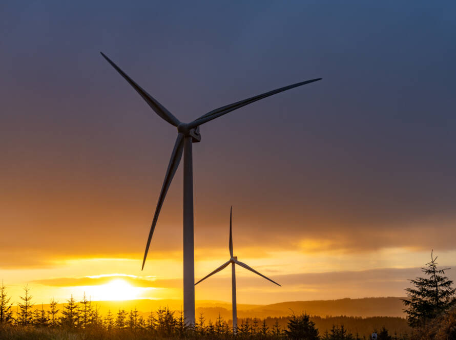 Glanaruddery Wind Farm at Sunrise