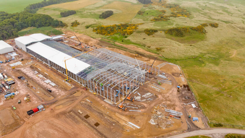 Drone photo of a large construction site