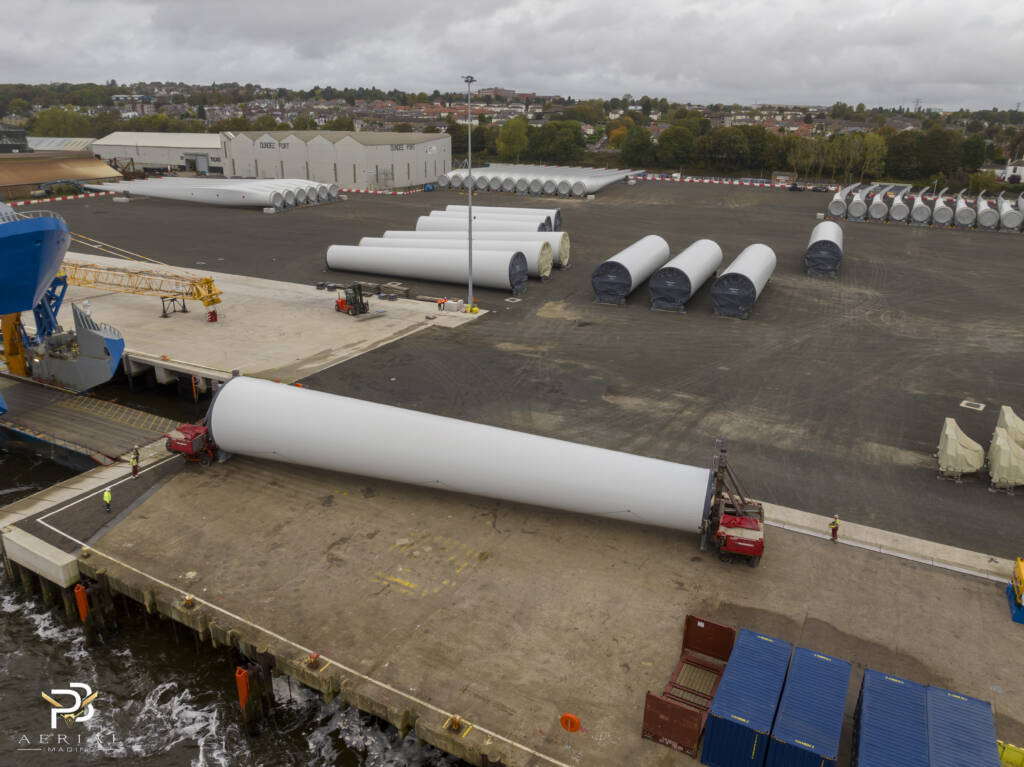 Delivery of an offshore wind turbine tower